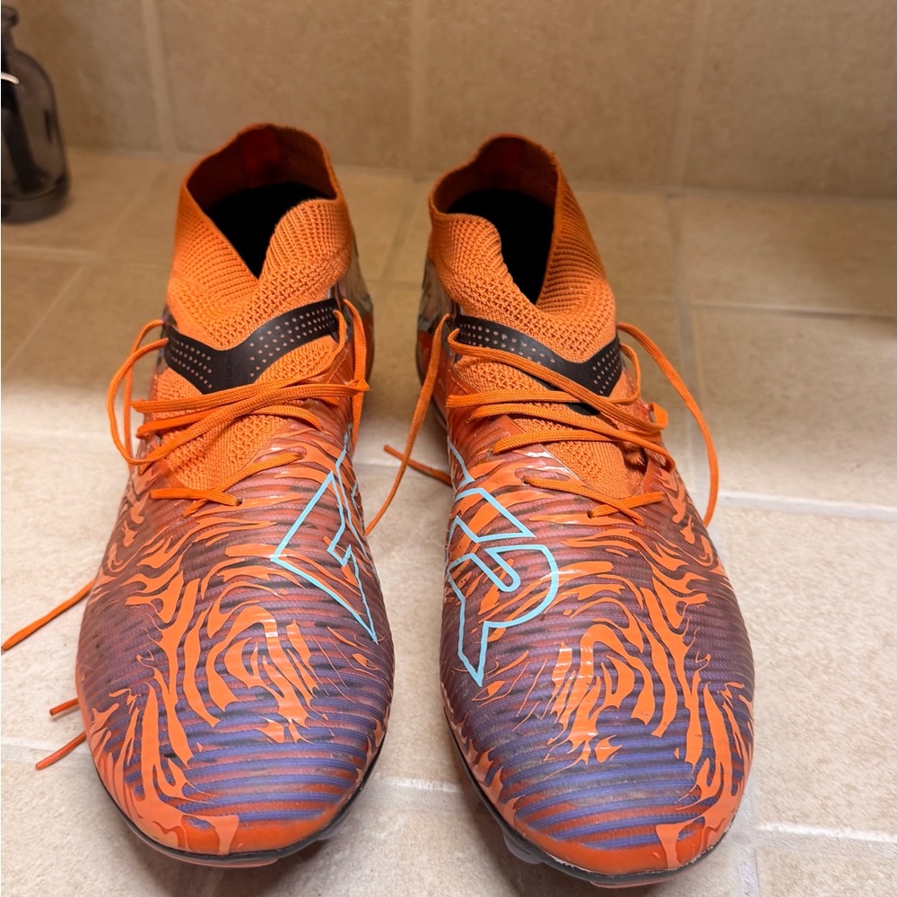 Puma Future Soccer Cleats Orange Tiger Print FG - Men’s 10